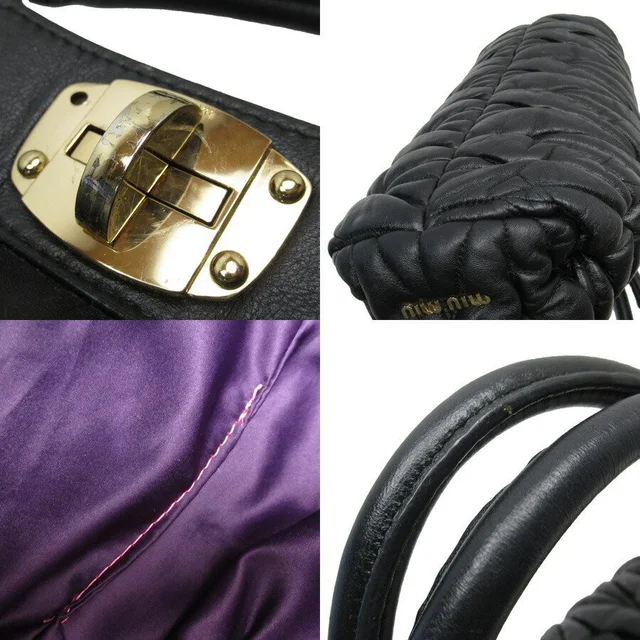 Miu Miu Matelasse Leather Gold Handbag Black in black|gold Leather from Poshmark