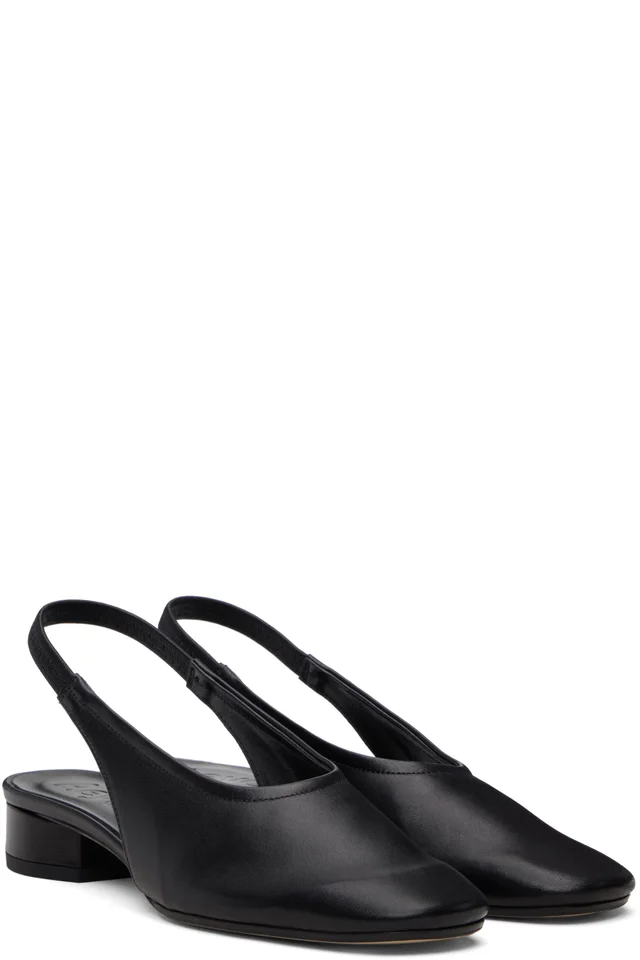 Aeyde Black Dua Slingback Heels, photo 4 of 5 from SSENSE
