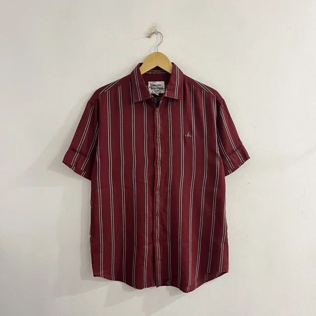 Vivienne Westwood Striped Button Up Shirt in red from Grailed