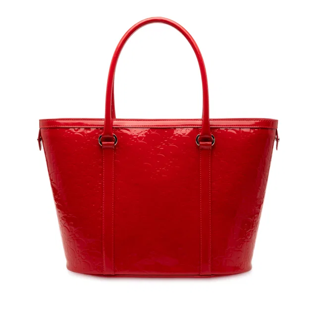 Red Dior Diorissimo Trotter Patent Tote in Red Patent leather from Designer Revival