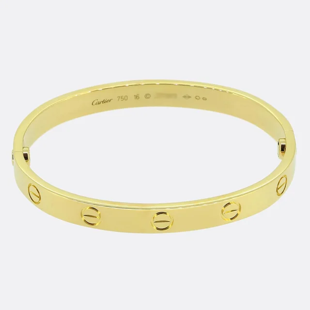 Cartier Classic Model LOVE Bangle Size 16 from The Vintage Jeweller