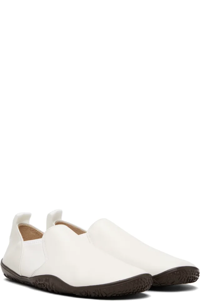 LEMAIRE White Vibram Glove Slip On Leather Sneakers, photo 4 of 5 from SSENSE