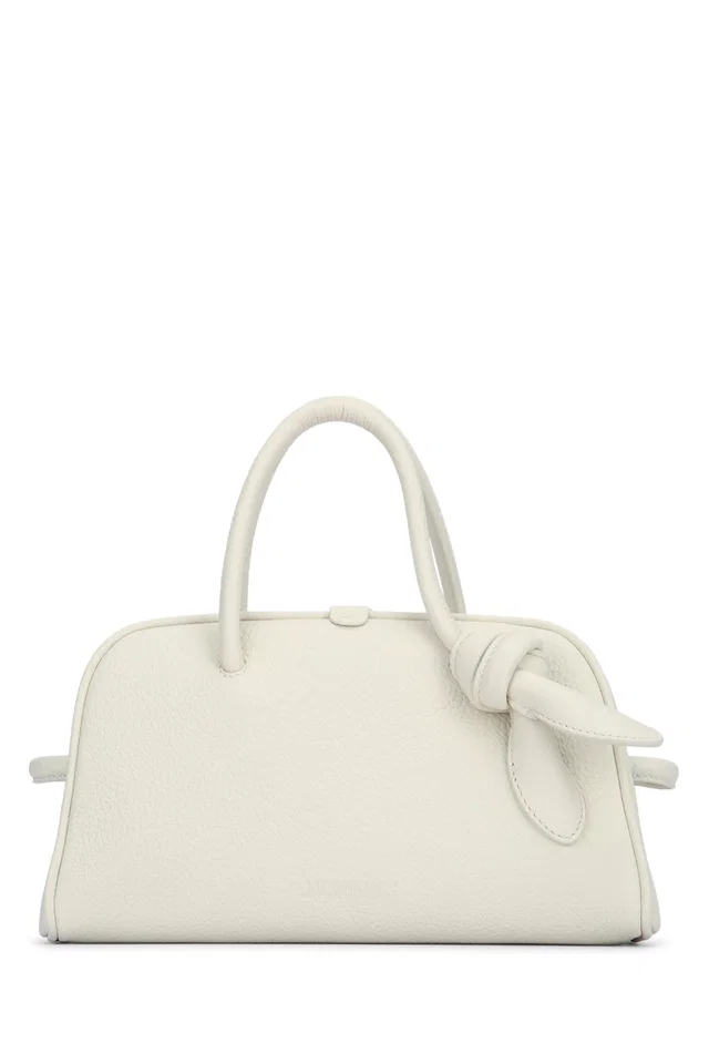 Jacquemus Petit Top Handle Bag — White in White Calfskin from HEWI