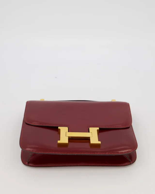 Hermès Vintage Constance 23 Bag in Burgundy Box leather from Sellier, photo 17 of 18