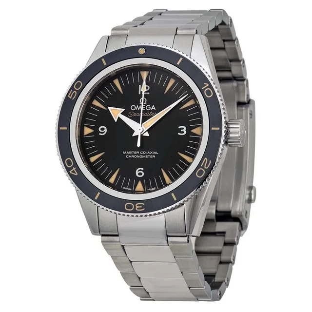 Omega Seamaster 300 Black Dial Mens Watch 233.30.41.21.01.001 in silver|black|gray Ceramic from Jomashop.com