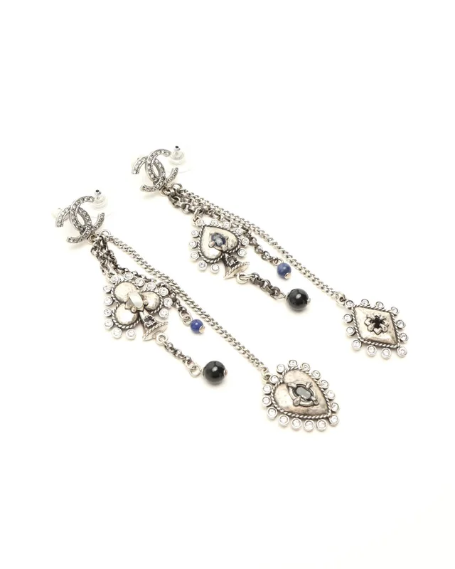 Chanel Coco Mark Dangling Rhinestone Earrings from A Retro Tale, photo 2 of 3