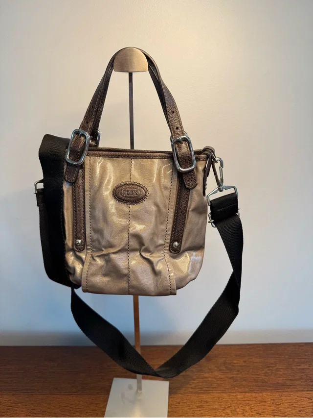 Tod's G-Line Easy Sacca Coated Canvas 2-Way Crossbody Bag in brown|red|neutral Coated canvas from Poshmark