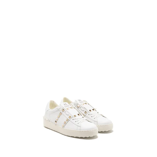 Valentino Garavani Size 38.5 Rockstud Untitled Sneakers Calfskin White in White Calfskin from EMIER