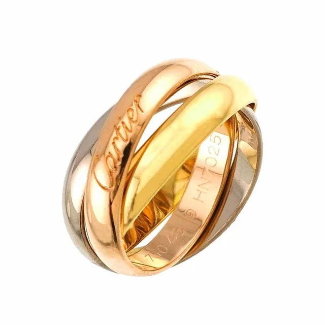 Cartier Trinity Mm #48 Ring, 18k Yellow Gold, White Pink Triple Band, Three C in gold from Poshmark