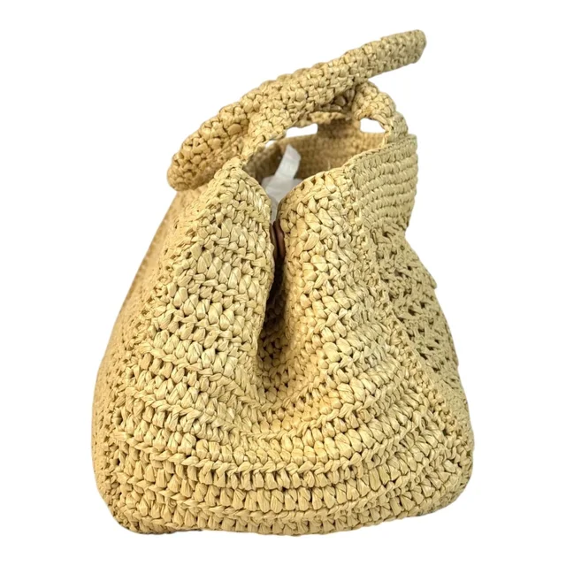 Miu Miu Neutral Raffia Crochet Tote Bag in Raffia from Luxury Promise, photo 5 of 7