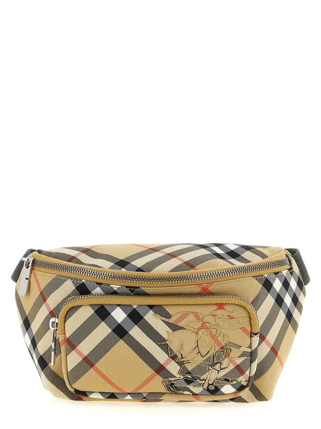 Burberry Check Belt Bag — Beige Technical Fabric in Beige from HEWI