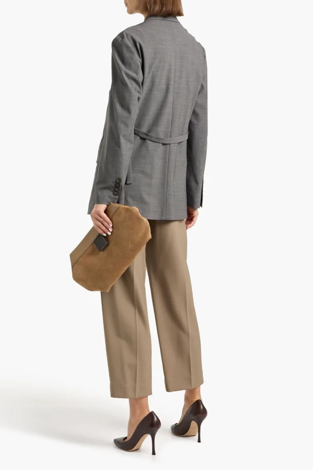 Brunello Cucinelli Tailored Wool-Blend Blazer in Dark gray, photo 3 of 4 from THE OUTNET