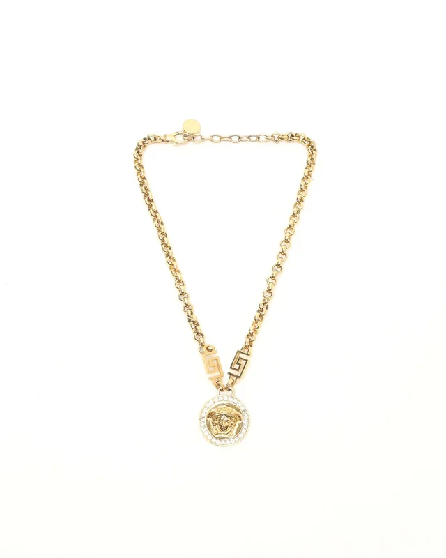 Versace Medusa Rhinestone Chain Necklace from A Retro Tale, photo 3 of 7