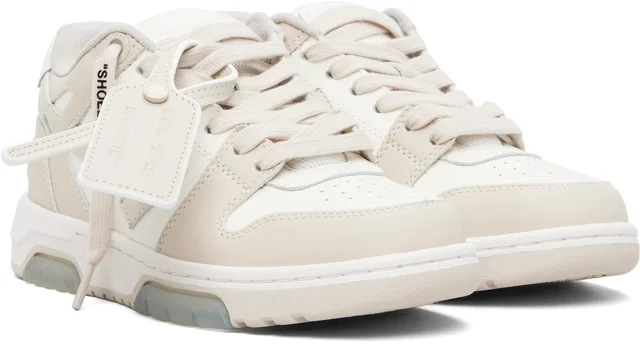 Off-White White & Beige Out Of Office Sneakers, photo 4 of 5 from SSENSE