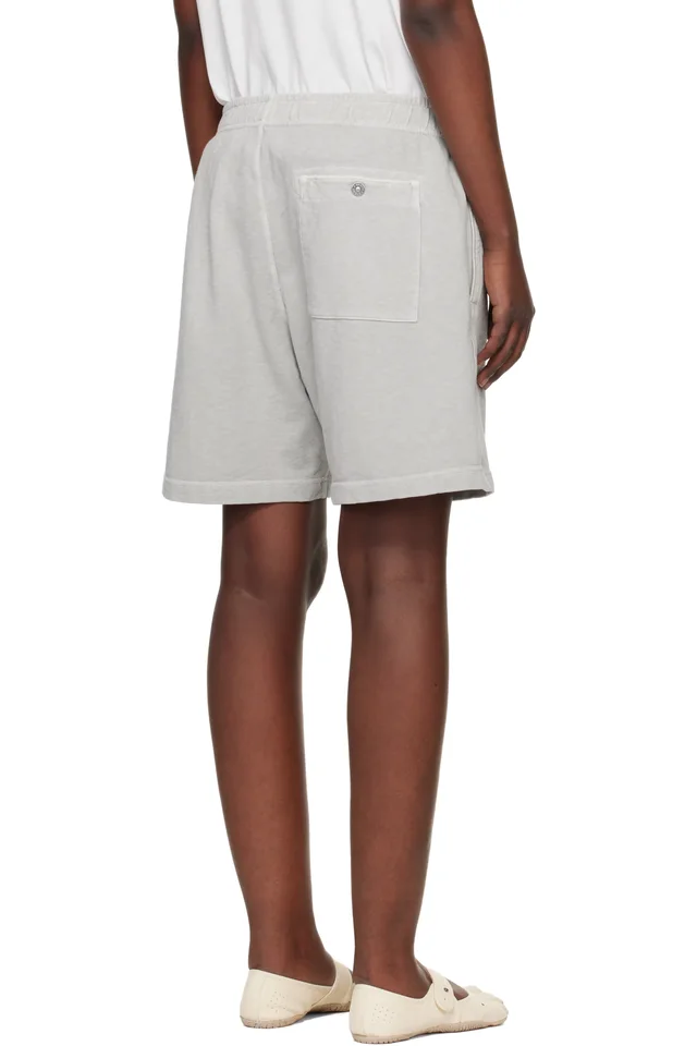 Stone Island Gray 6200014 Malfilé Fleece Old Effect Shorts, photo 3 of 4 from SSENSE