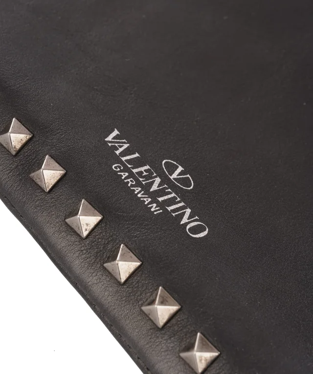 Valentino Garavani Rockstud Leather Pouch Clutch in Leather from Luxury Promise, photo 3 of 11