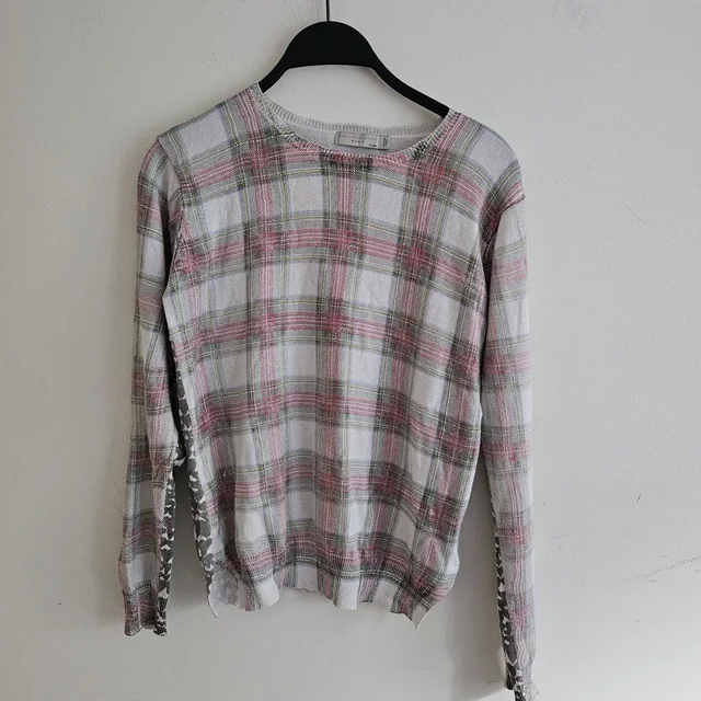 Stella McCartney Plaid Heart Knit Sweater Top Pink Grey Coquette Youth 12 Flaw in pink|white|red from Poshmark