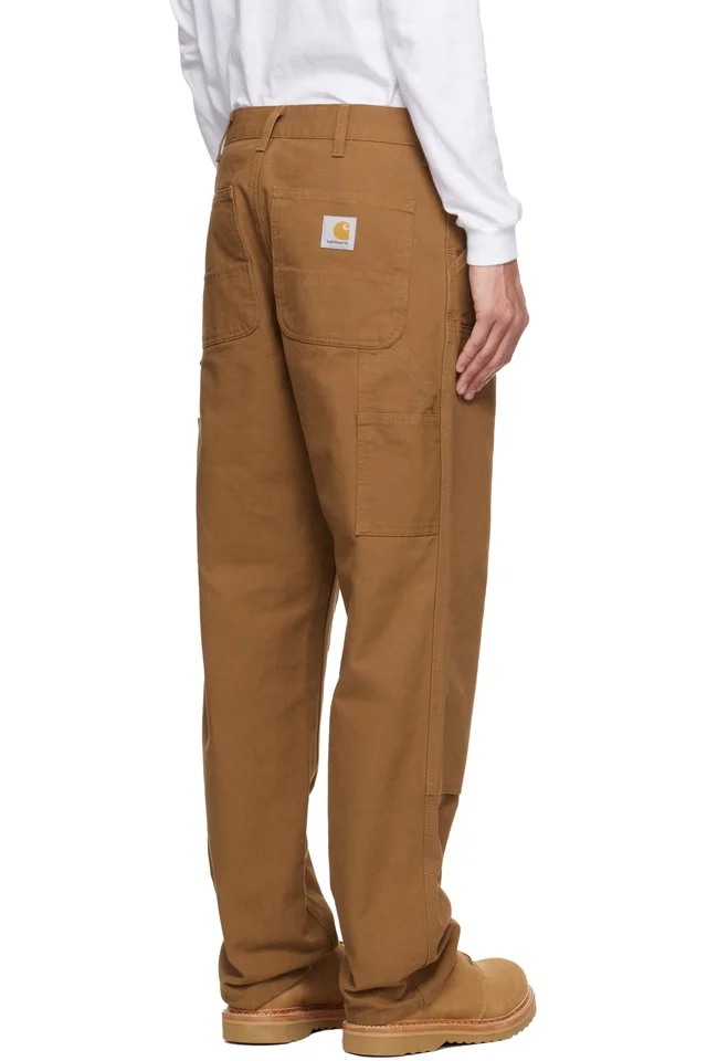 Carhartt Work In Progress Brown Double Knee Trousers, photo 3 of 4 from SSENSE