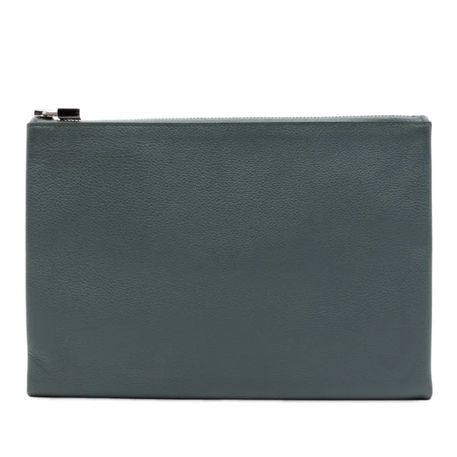 Gray Hermès Evercolor Atout Pouch 26 Clutch Bag in Grey Leather from Designer Revival, photo 1 of 1