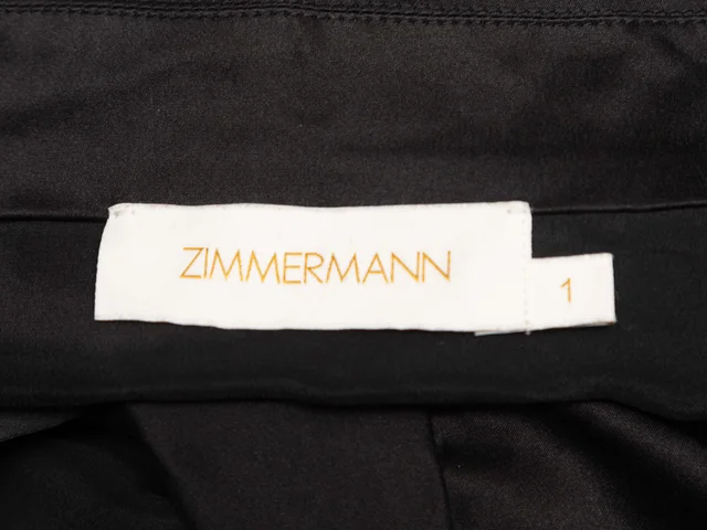 Black Zimmermann Long Sleeve Silk Wrap Dress Designer Size 1 in Black Silk from Designer Revival, photo 2 of 2