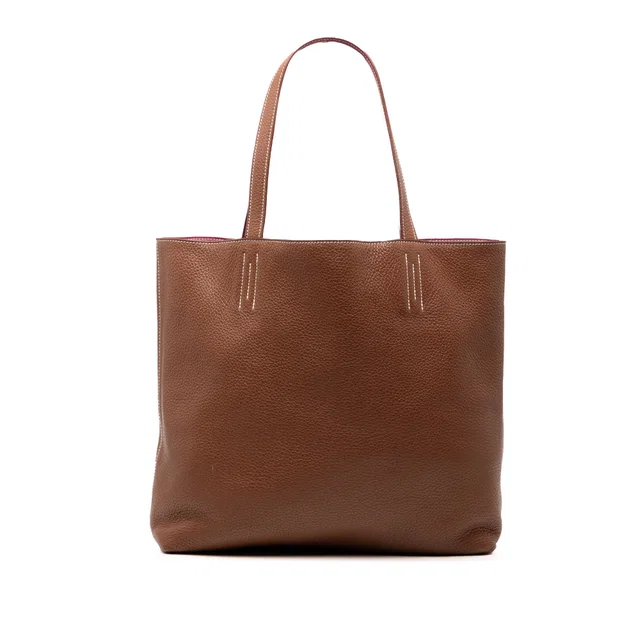 Brown Hermès Clemence Double Sens 36 Tote Bag in Brown Clemence leather from Designer Revival
