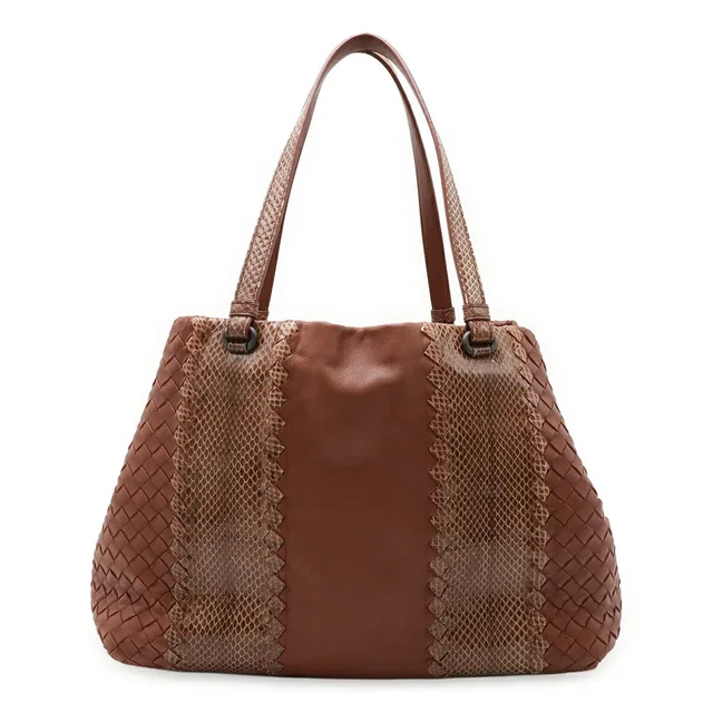 Bottega Veneta Cabat Ayers Leather Python 2way Tote Bag in Python from LuxUness