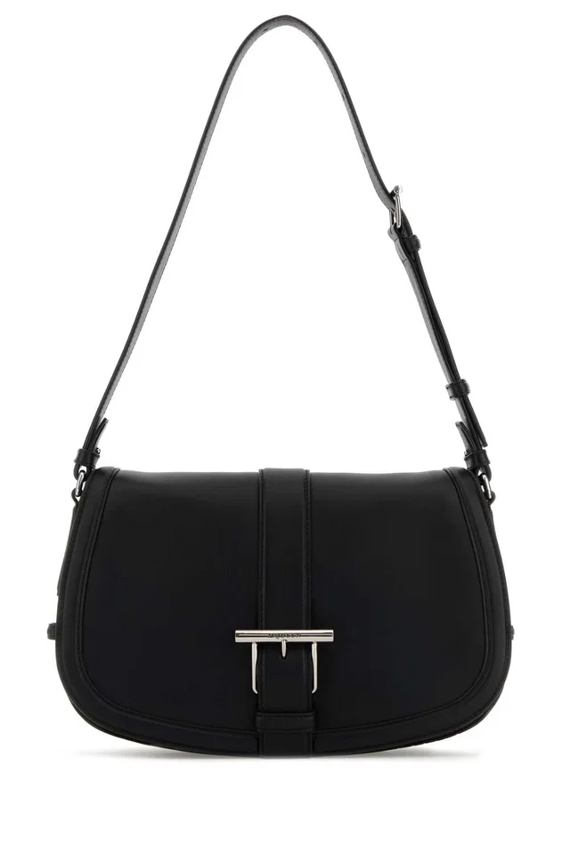 Alexander McQueen T-Bar Satchel Shoulder Bag — Black Large in Black Leather from HEWI