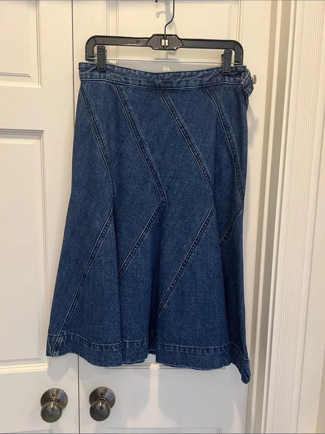 Vivienne Westwood Dark Blue Denim Fitted And Flare Skirt Size 42 in blue Denim from Poshmark