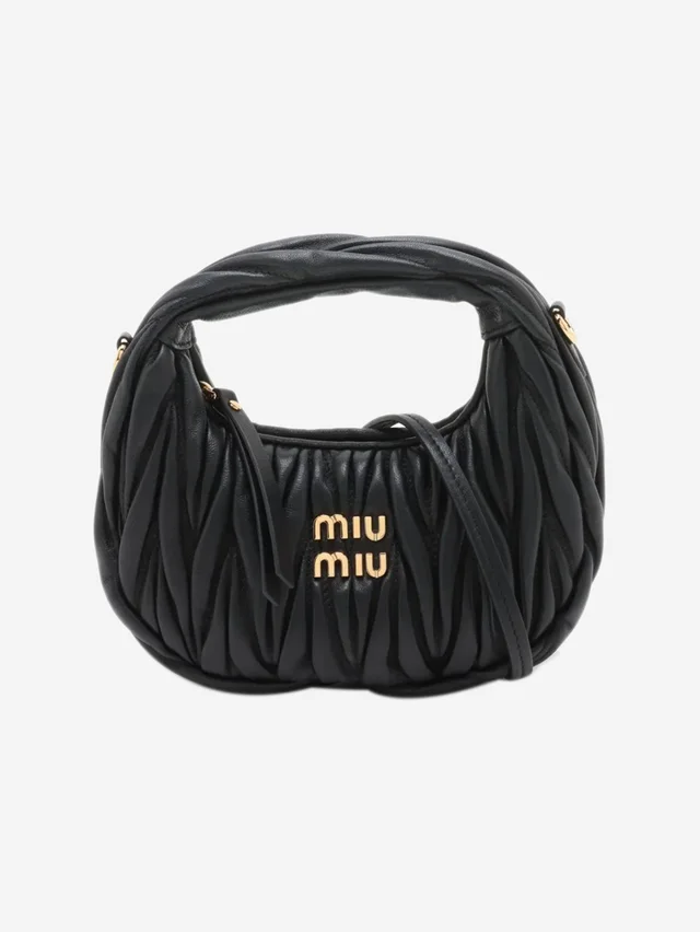 Miu Miu Black Matelassé leather 2way bag in Black Leather from Sign of the Times