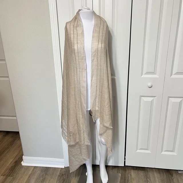 Loro Piana Women's Scarf - Tan in neutral|brown from Depop, photo 1 of 1