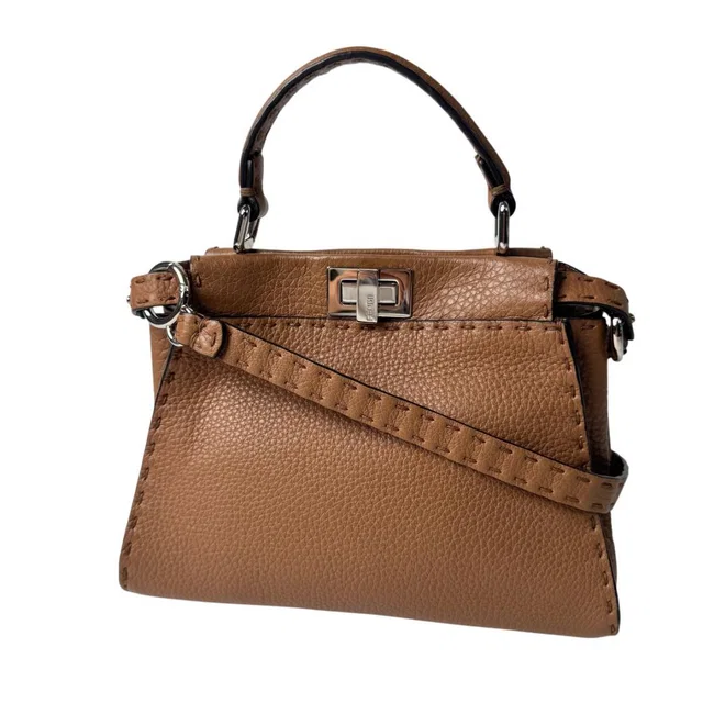 Fendi Peekaboo Selleria Mini Shoulder Handbag in Leather from The Reluxe