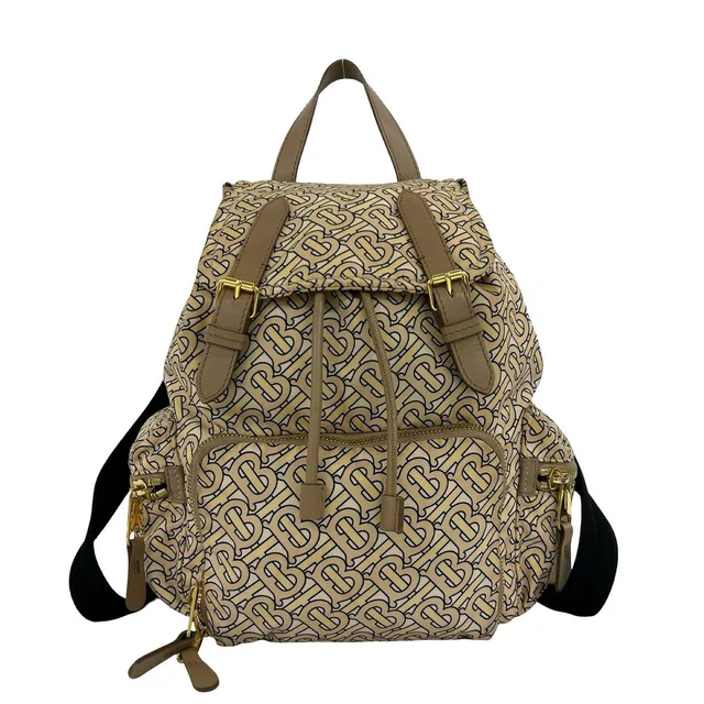 Burberry TB Monogram Nylon Leather Backpack in Nylon from LuxUness