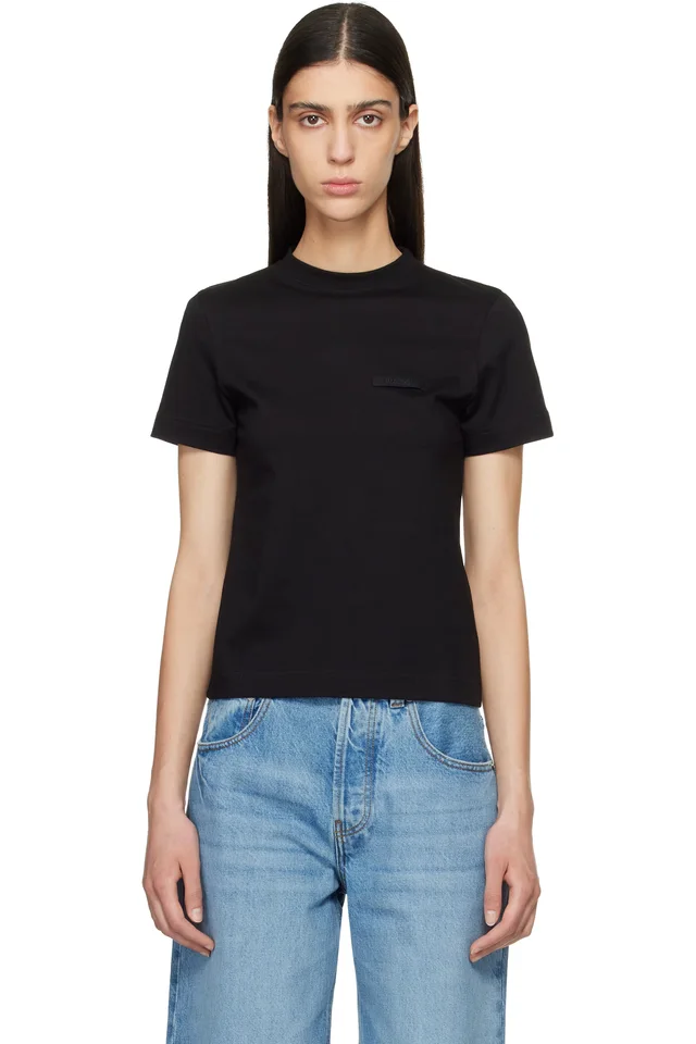 JACQUEMUS Black 'The Gros Grain short-sleeve' T-shirt, image 1 of 1 from SSENSE