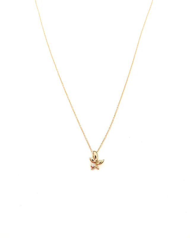 Tiffany & Co. Olive Leaf 18kt and Diamond Necklace in Green from A Retro Tale