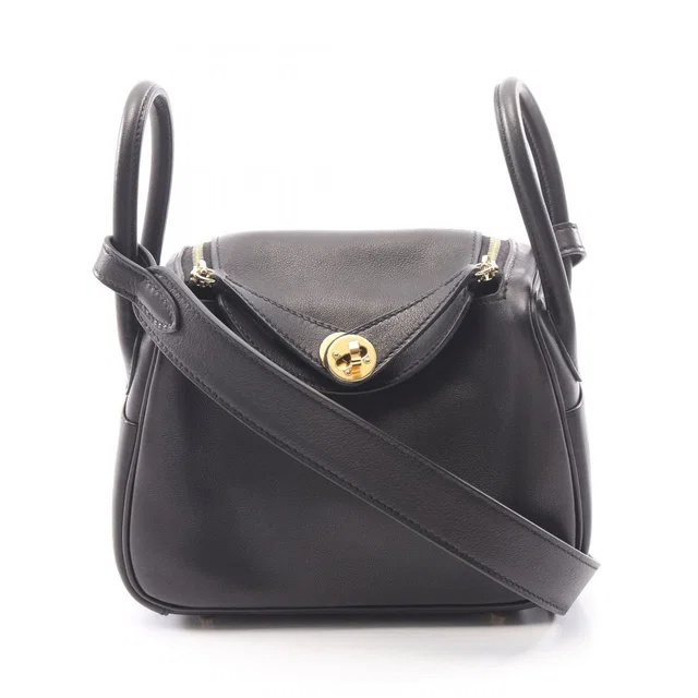 Hermès Shoulder Bag Lindy Mini Black Leather in Black Leather from The Reluxe