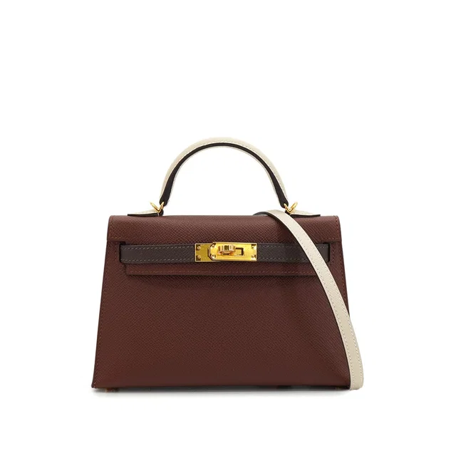 Hermès Kelly Mini 2 Tricolor Sellier Terre Ebene Craie Veau Epsom Hand Shoulder Bag 2026 G Stamp Gold… in Brown Epsom leather from Luxury Promise