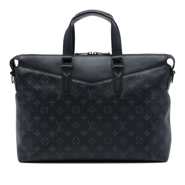 Black Louis Vuitton Monogram Eclipse Explorer Business Bag in Black Coated canvas from Designer Revival