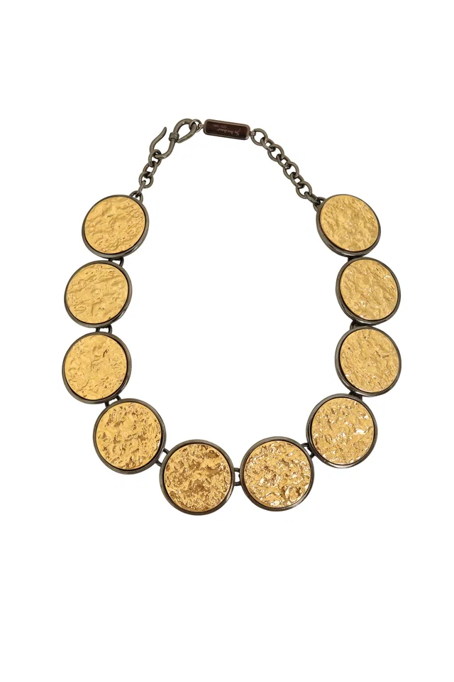 Saint Laurent Limited Edition Hammered Disc Necklace from Recess LA