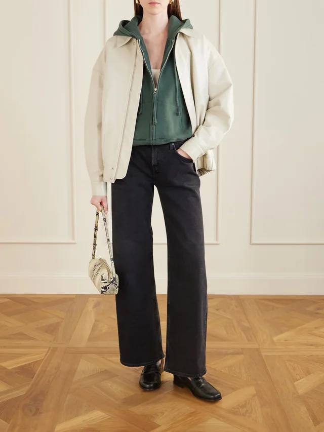 NILI LOTAN Cotton-jersey zip-up hoodie in Green, photo 2 of 2 from NET-A-PORTER (Canada)