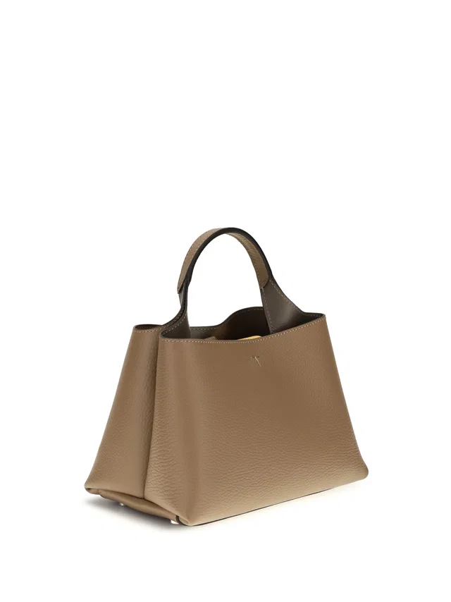 Tod's Pebbled Calf Leather Top Handle Bag — Beige (bos Taurus) in Beige Calfskin from HEWI
