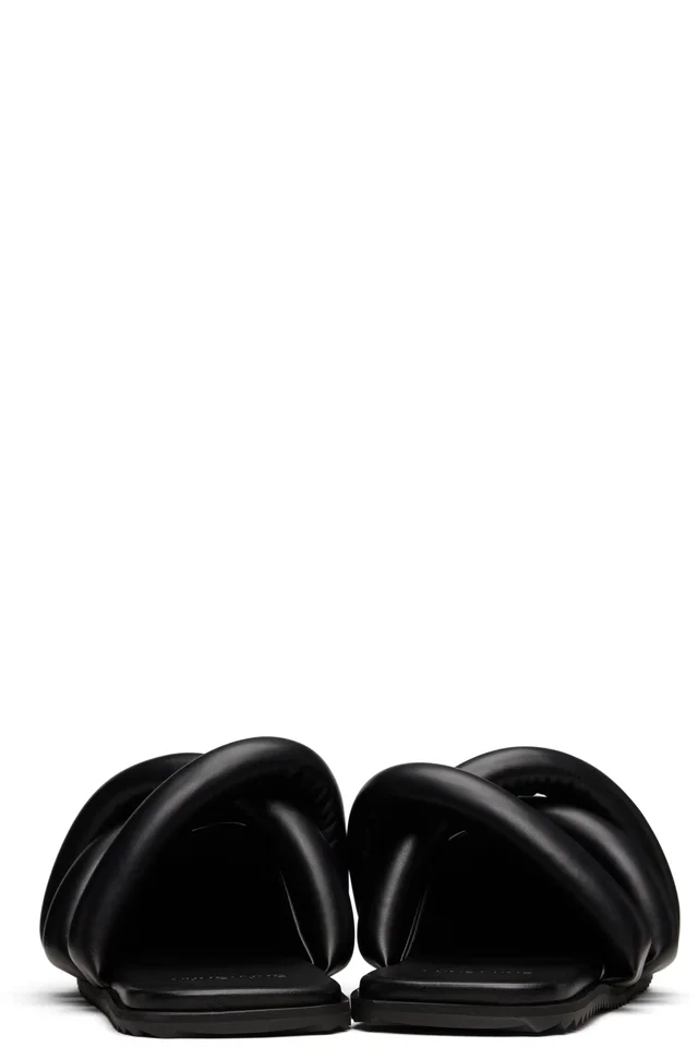 YUME YUME Black Closed Toe Tyre Slide Loafers, photo 2 of 5 from SSENSE