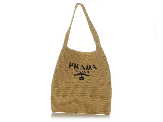 Prada Bianco Raffia Shopping Tote in Raffia from Ann's Fabulous Finds, photo 2 of 9