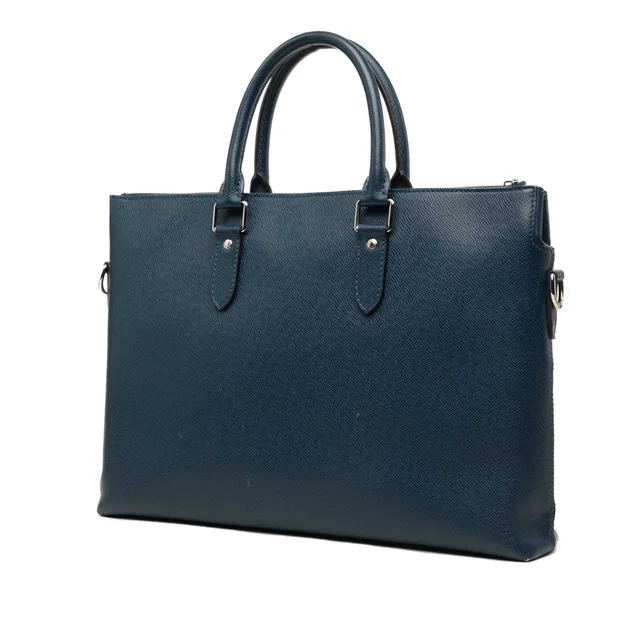 Blue Louis Vuitton Taiga Anton Soft Briefcase Business Bag in Blue Leather from Designer Revival, photo 2 of 2