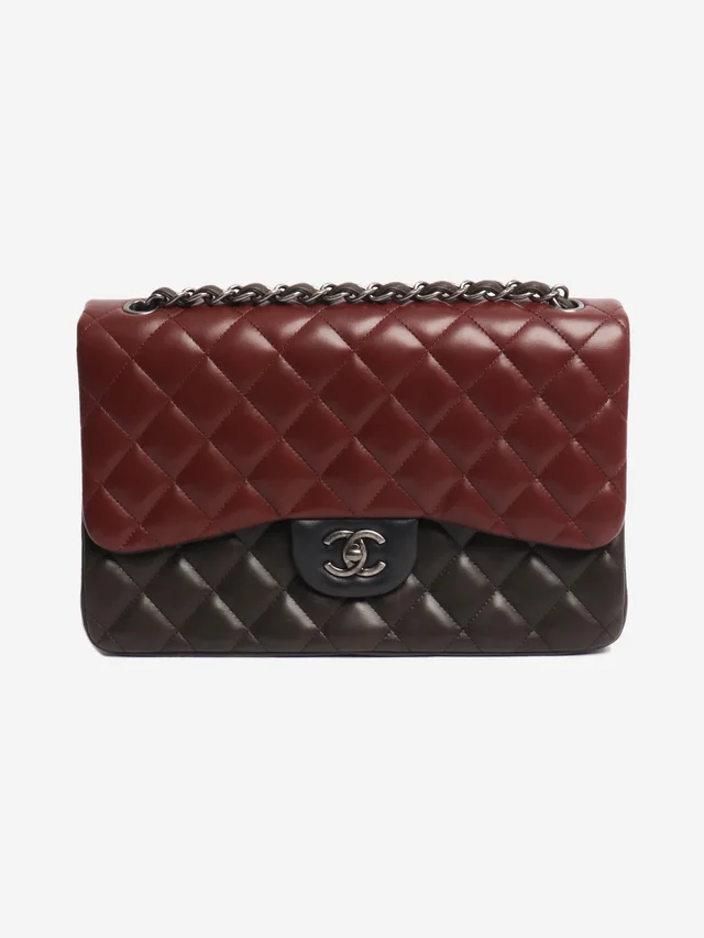 Chanel Tri-Color 2013 jumbo lambskin Classic double flap shoulder bag in Lambskin from Sign of the Times