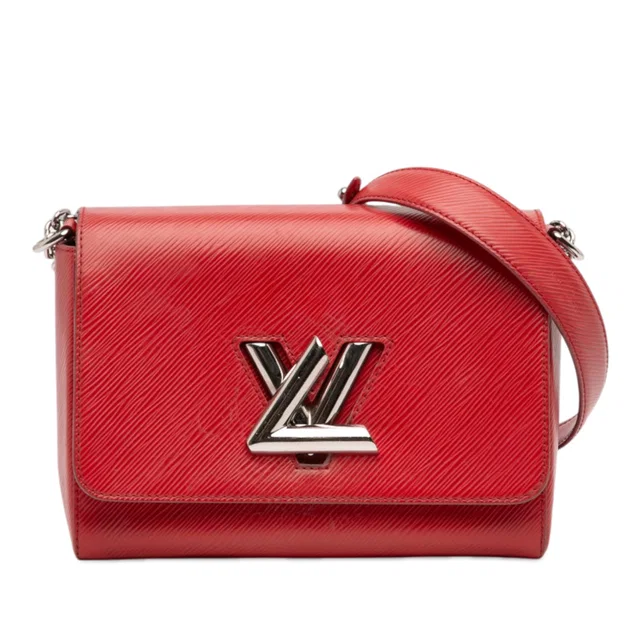 Red Louis Vuitton Epi Twist MM Crossbody Bag in Red Woven leather from Designer Revival