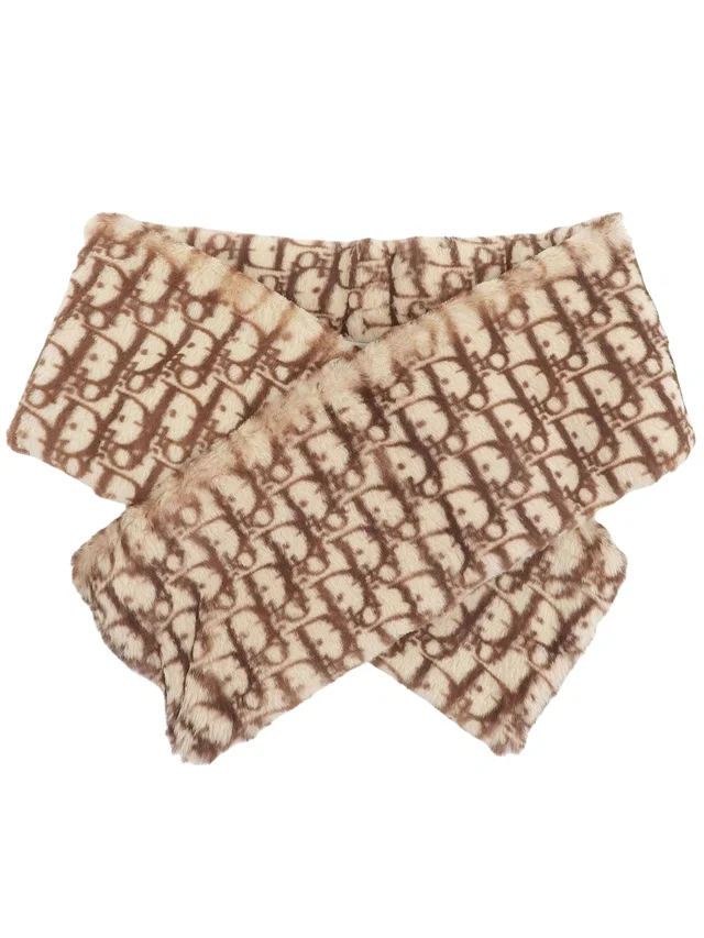 Dior Fat Trotter Pattern Scarf Beige in Beige from VINTAGE QOO TOKYO
