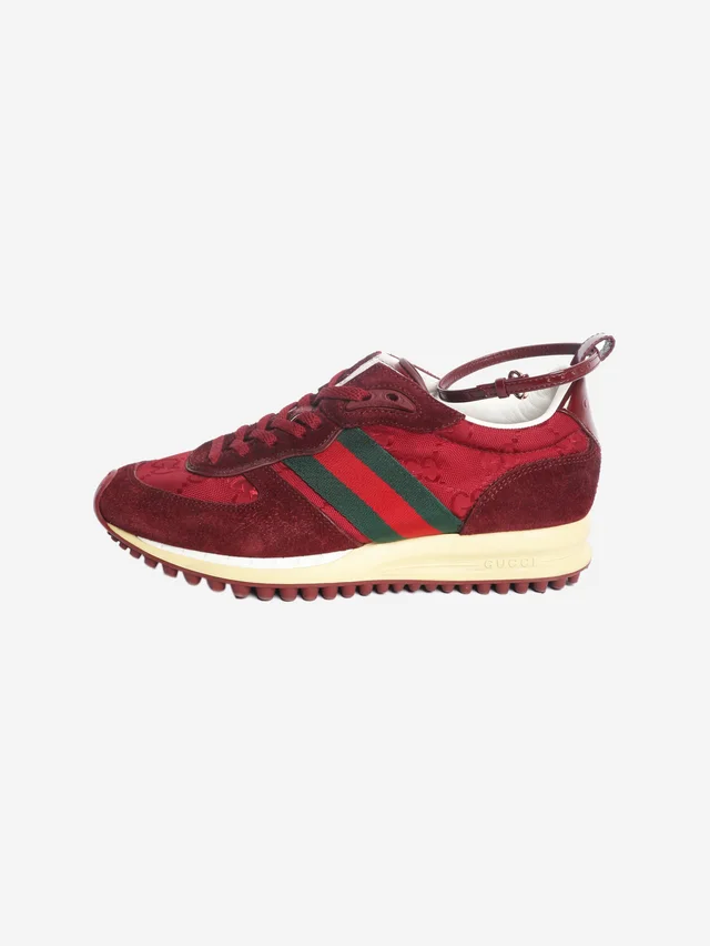 Gucci Burgundy Re-Motion sneakers - size EU 35.5 in Burgundy Suede from Sign of the Times