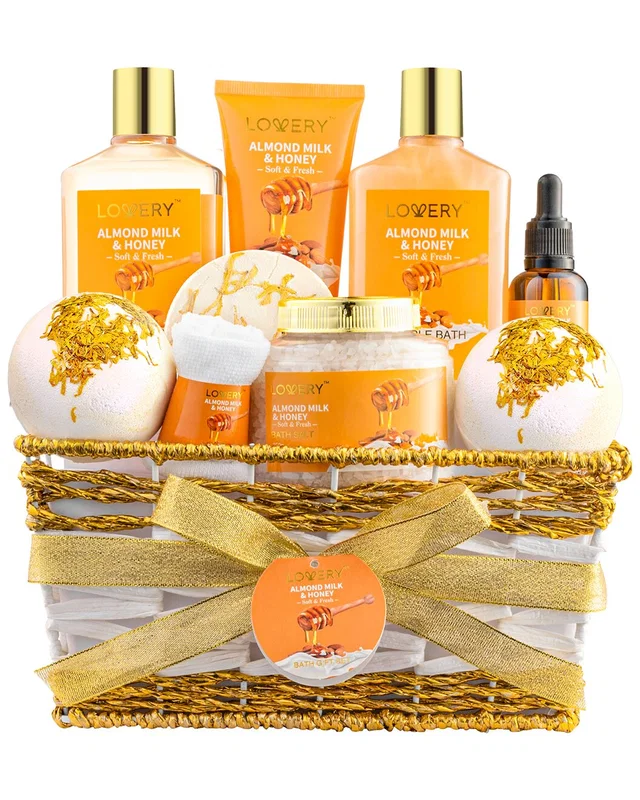 Lovery Almond Milk and Honey Beauty and Personal Care Set, 10pc Bath Pampering, image 1 of 1 from Rue La La