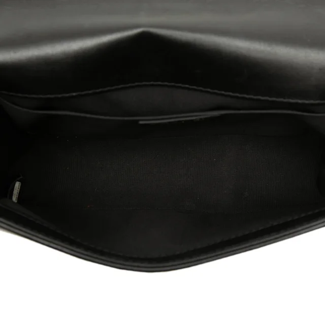 Black Chanel Old Medium Quilted Lambskin Gripoix Boy Flap Crossbody Bag in Black Lambskin from Designer Revival, photo 2 of 2
