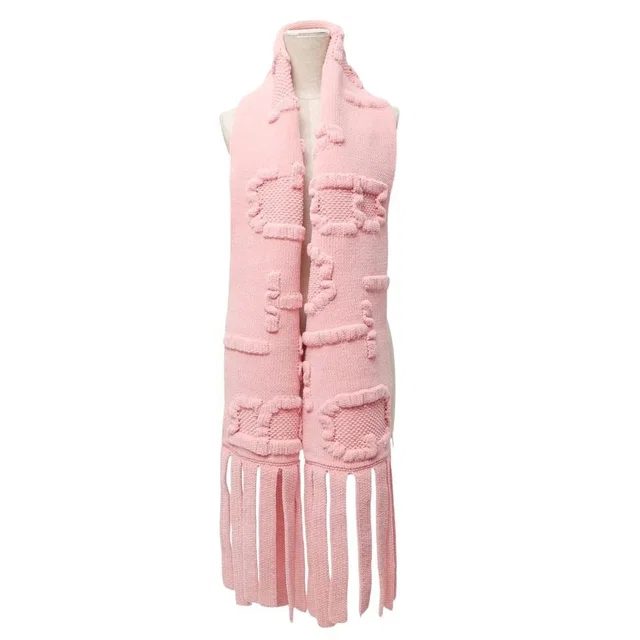 Bottega Veneta Scarf Fringe Embossed Logo Chenille Knit in Nylon from The Reluxe